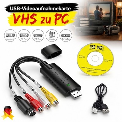 USB 2.0 Video Capture Card Adapter AV zu Digital Konverter für VHS DVD Aufnahme