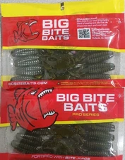 (LOT OF 2) BIG BITE BAITS 3" YOMAMA GREEN PUMPKIN