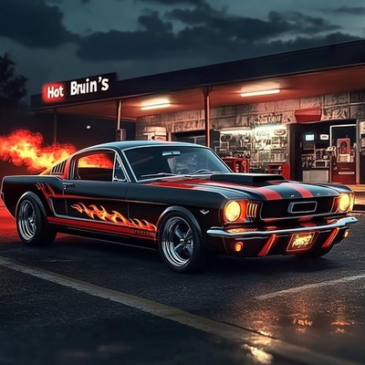 Sportwagen Diamond Art Kits Erwachsene 5D Diamond Painting Tankstelle für Anfänger