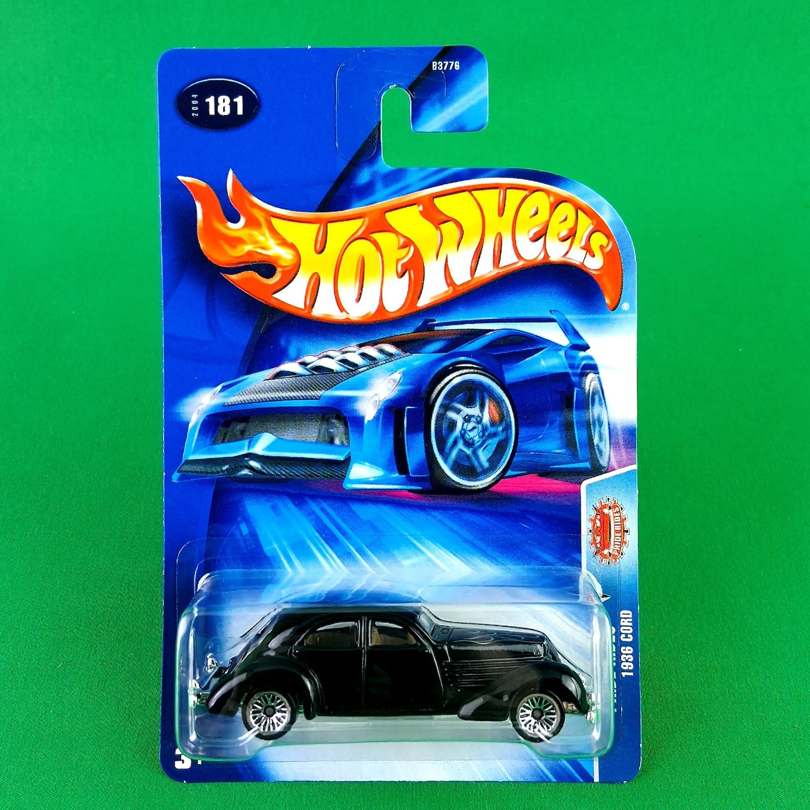 2004 Hot Wheels #181 1936 Cord Black Pride Rides #4/10 Chrome Lace Wheels