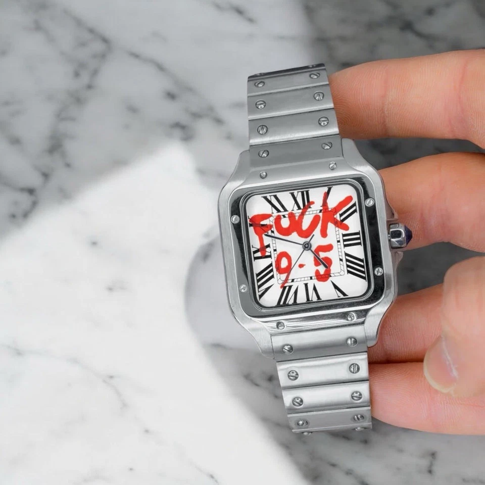 9-5 Square Pilot Steel | 39 mm | Sapphire | Graffiti Dial | NH35 | 5-Link - Bild 2 von 4