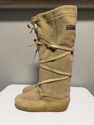 Steger Mukluks Tan Leather Winter Boots Women's US 7+ (02BND)