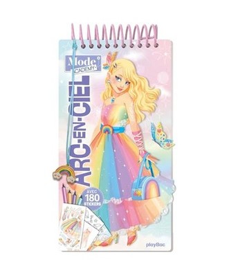Carnet créatif Mode Academy Arc-en-ciel [avec un bracelet]: Avec 180 stickers