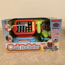 Cash Register Toy Pretend Play Grocery Store 30 Pc Set Kids Food & Money