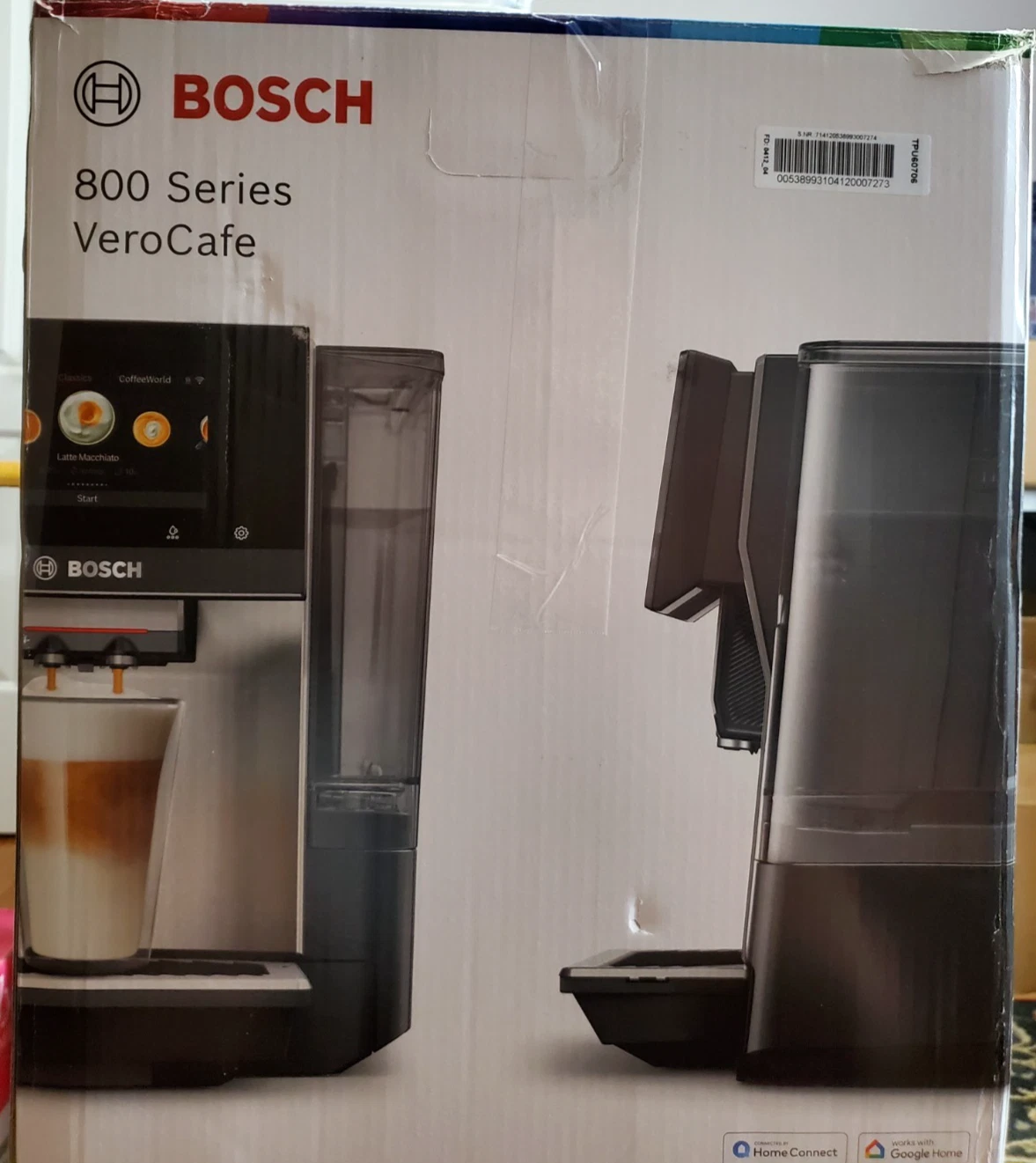 Bosch 800 Series Verocafe Fully Automatic Espresso Machine TPU60706 Black Used