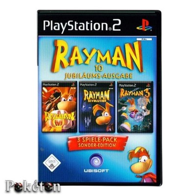 Playstation 2 Ps2 Spiel - Rayman 10jährige Jubiläums Ausgabe (3 Teile) - gebrauc