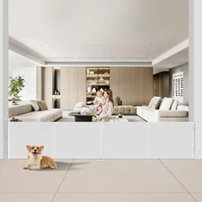 200 inch Retractable Baby Gates Extra Wide Reinforced Strip 37" Tall White