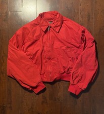 Archival PRADA Red Canvas Boxy Cropped Bomber...