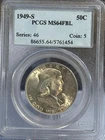 1949-S 50C Franklin Half Dollar PCGS MS64FBL Full Bell Lines