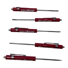 5 Pack Snap On Red Pocket Screwdriver Set Flat Tip Blade and Magnetic End