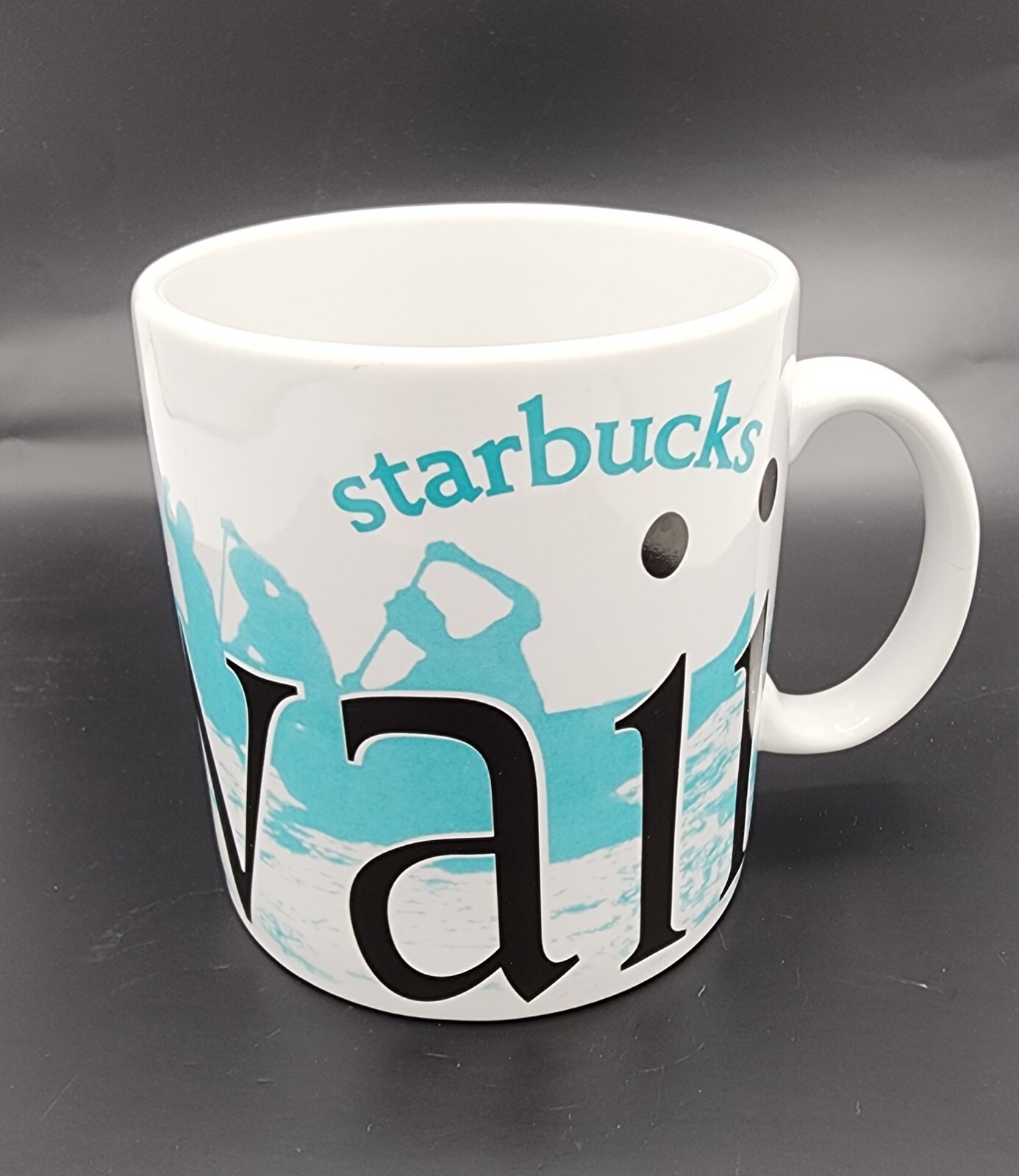 Starbucks Hawaii City Mug 2001 Big Island Coffee Tea Canoe Rowing - Jan Belson