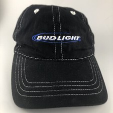 Bud Light Slideback Baseball Cap Black One Size Official Anheuser-busch 2004 Vtg