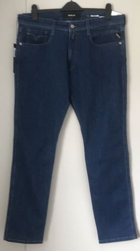 Replay Herrenjeans 'Anbass' Power Stretch W36 L30 (36 x 30) dunkel indigoblau neu mit Etikett - Bild 1 von 5