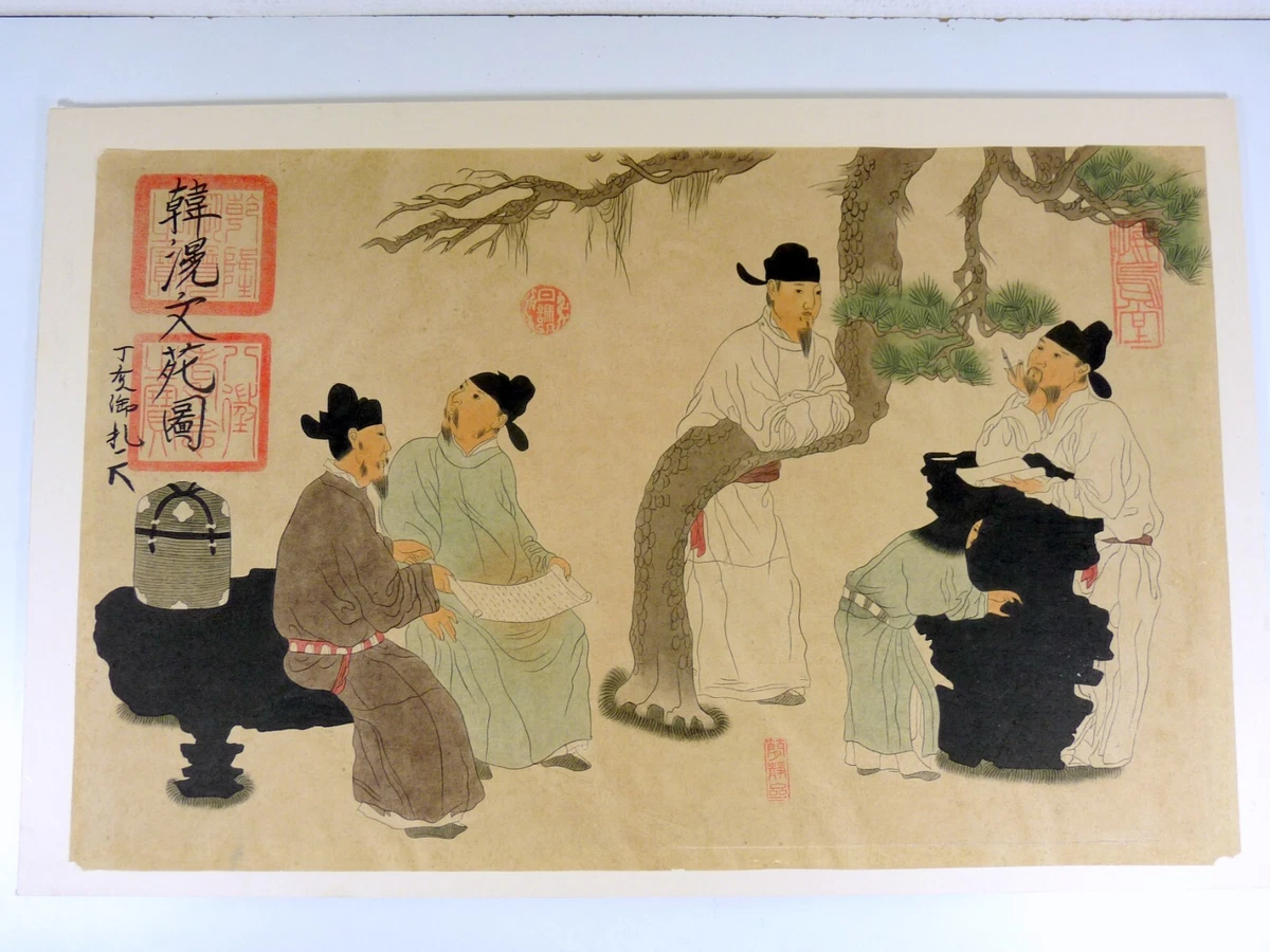 纸张多色1800年以前古董中国画作、画卷| eBay