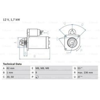 Bosch Anlasser Starter 1.7Kw FüR Fiat Ducato Pritsche/Fahrgestell Bus