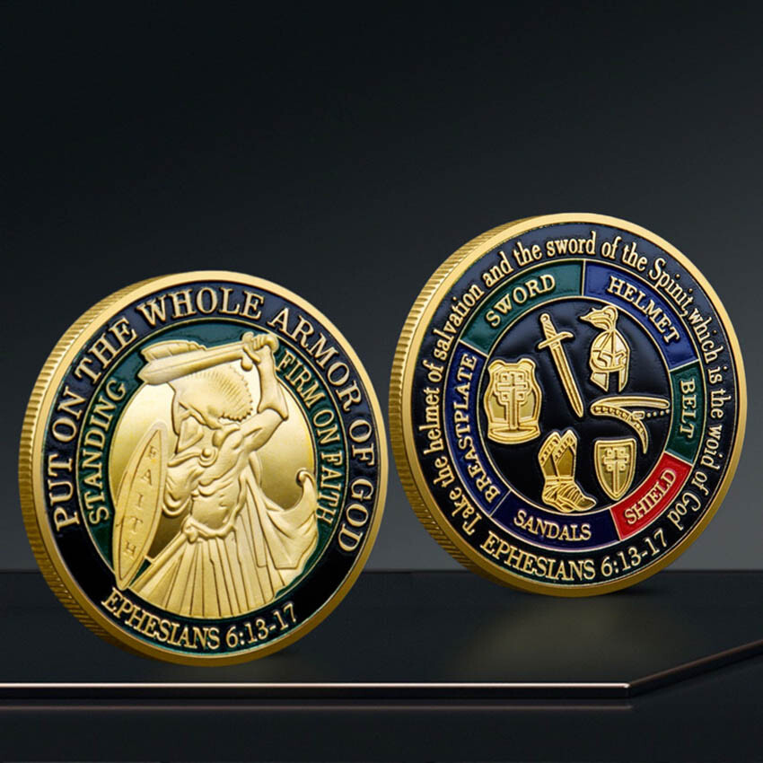 Collectible Commemorative Medal Challenge Coin Put On The Whole Armor of God