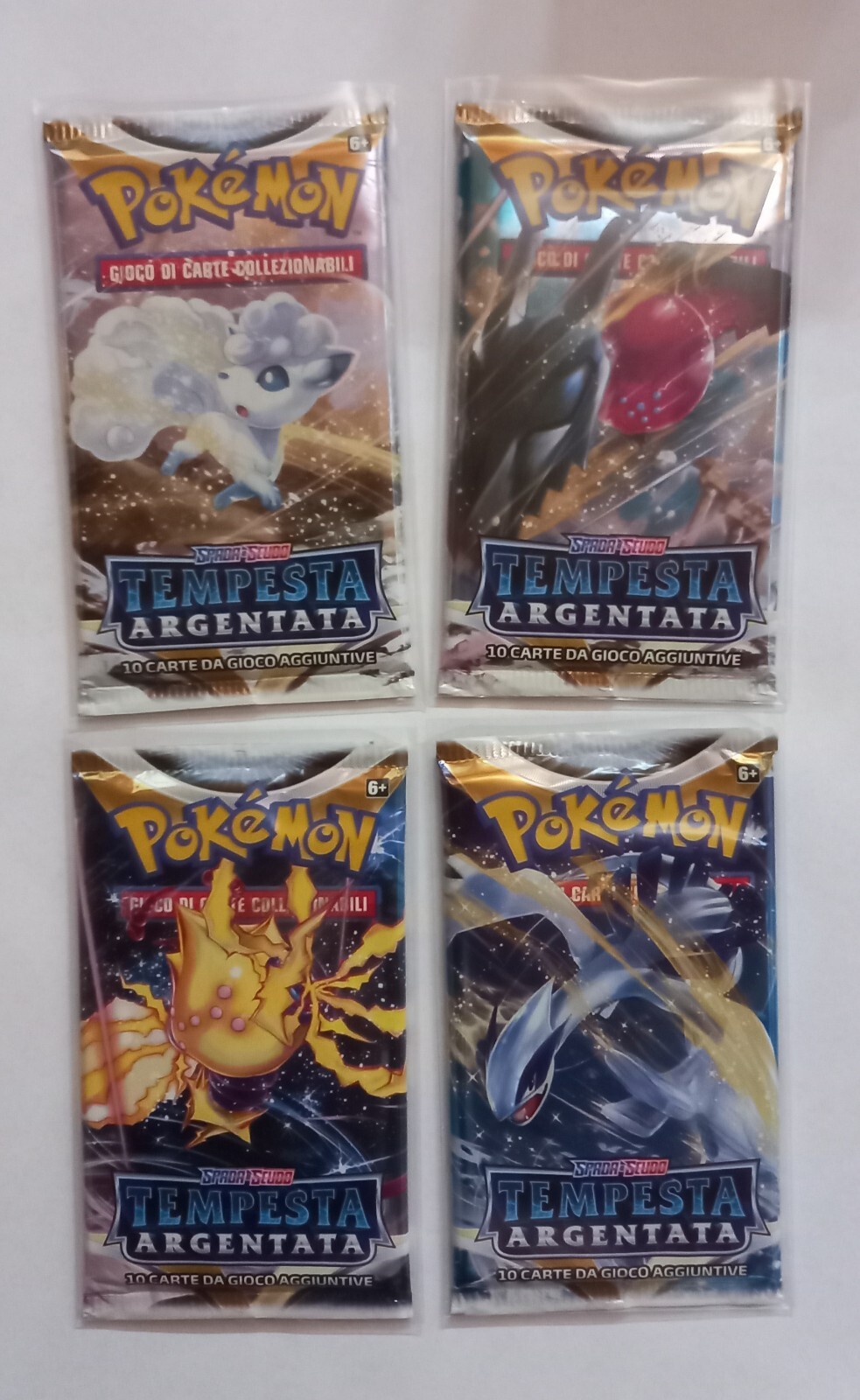 4  Pezzi BUSTINE PACCHETTI Pokémon Tempesta Argentata ITA Sealed Artset Completo
