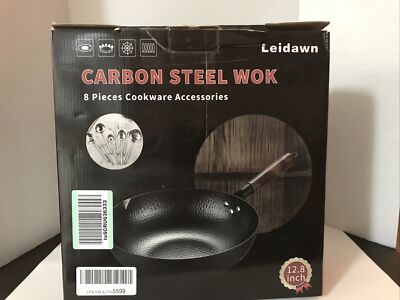 Carbon Steel Wok With 8 Pieces Cookware Accessories, New In Box