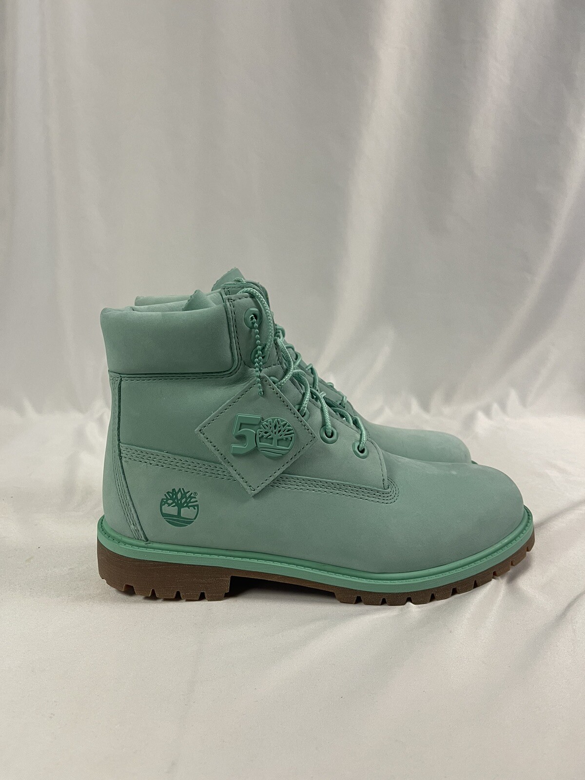 Timberland 50th Anniversary 6" Nubuck Leather Premium Light Green Teal Size 7