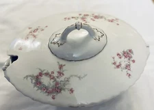 Antique O & E G Royal Austria Covered Porcelain  Serving Dish - Footed.