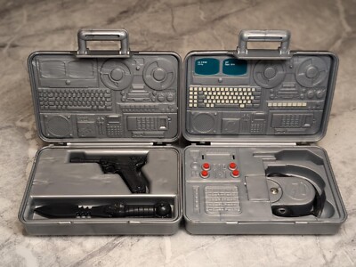 Vintage 90er Action Man Communication Laptop Computer Koffer grau 
