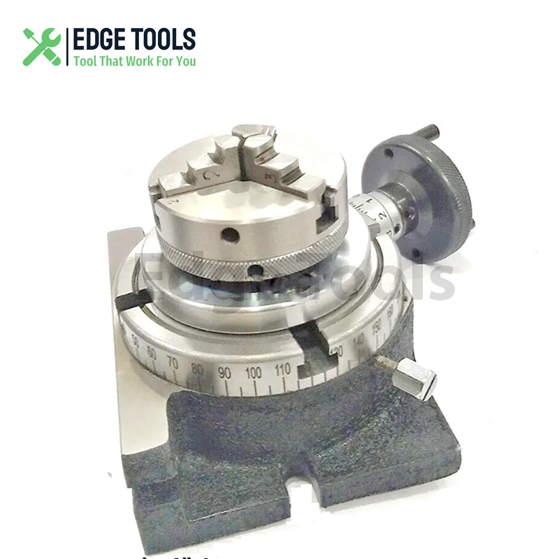 4" 100mm Rotary Table Horizontal And Vertical With 3 Jaw 65mm Chuck Backplate
