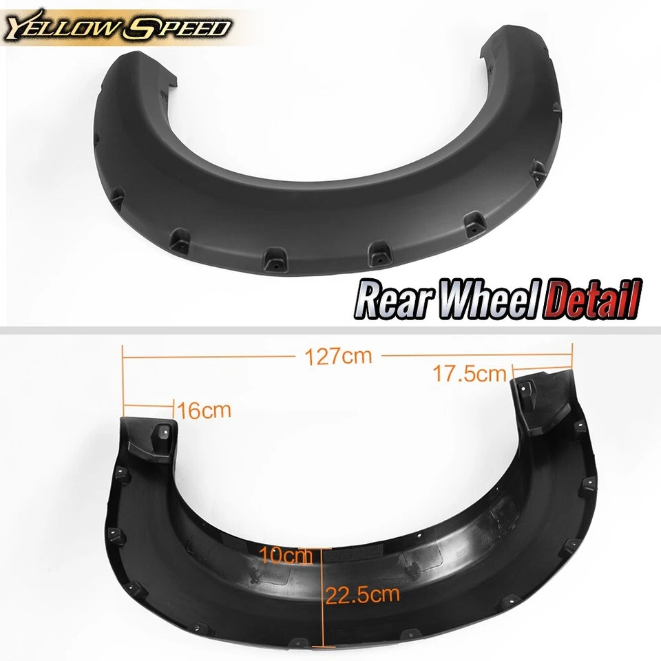 Fit For 2009-2014 Ford F150 Pocket Rivet Bolt-on Style Fender Flares Smooth - Image 4 of 4