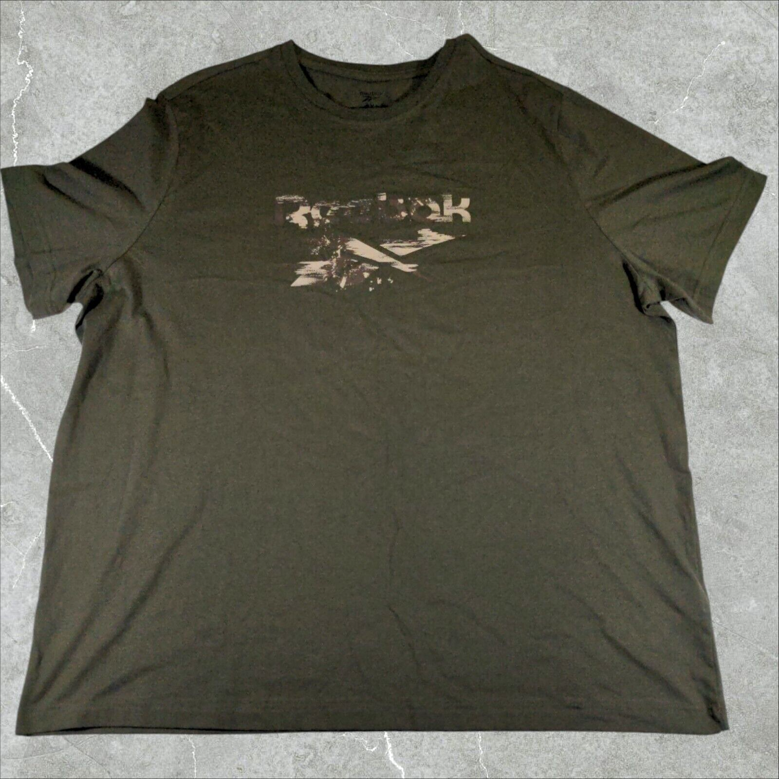 Camiseta Reebok Verde Moderna Camuflada 100070986 Para Hombre 2XL