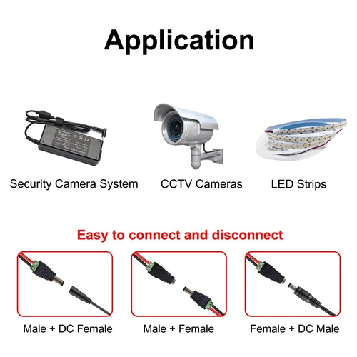 10 Pairs /20pcs Male & Female 5.5mm x 2.1mm DC Power Connector Jack Plug 12V 24V - Picture 11 of 11
