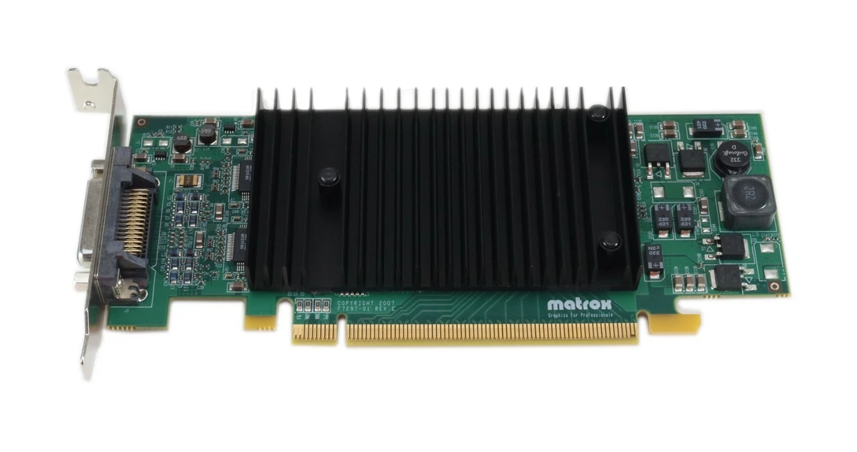PCI Halbebauhöhe Scheda Grafica Card Matrox P650 Doppio Testa P65-MDDAP64F G24