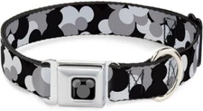 Buckle-Down Dog Collar Seatbelt Buckle Mickey Mouse Head Stacked 9-15" WDY349