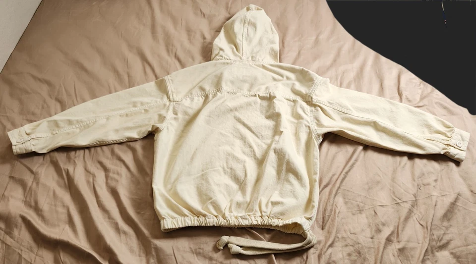 Pullover con capucha de lona marfil American Eagle para mujer chaqueta costera de playa talla S Foto 2 de 4