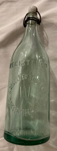 Antica Worcester Soda Company - Worcester, massa. 28 oz verde bottiglia con top blob - Foto 2 di 8