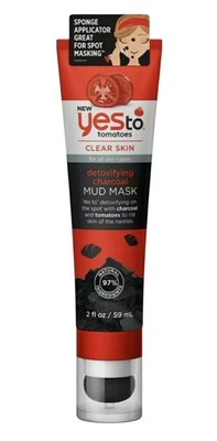Yes To Tomatoes Detoxifying Charcoal Mud Mask with Sponge Applicator