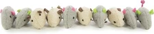 SmartyKat (10 Count) Skitter Critters Value Pack Catnip Cat Toys - Gray/Cream