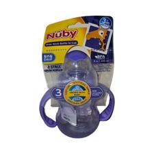 NEW Nuby 3 Stage Baby Bottle with Handles Wide Neck 8 oz 3m Plus BPA Free Design