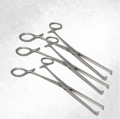 HTI Set of 3 Pcs Premium O.R Grade Allis Tissue Forceps Clamps 5X6 Teeth 7"