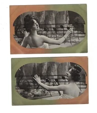 SD1621  SET OF 2   WOMAN BEHIND BIG STAVE, STAFF MUSIC RELATED NPG