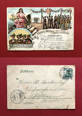 Occasion litho postcard Frankfurt am Main 1903 II. Vocal Competition Types ( 61792