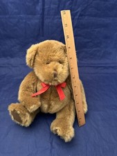 Vintage Build a Bear Workshop 10" Classic Brown Teddy Plush Red Bow