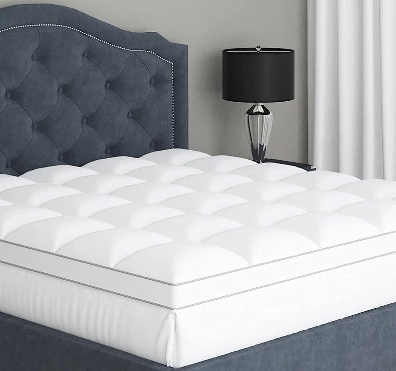 Luxury 4" Inch Mattress Topper Soft Hotel Quality Microfibre All Sizes 10cmDeep