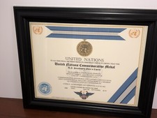 UNITED NATIONS [UNFICYP] COMMEMORATIVE MEDAL CERTIFICATE ~ Type 1