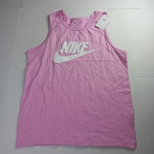 Nike Sportswear Icon Futura Tank Top Men  s M Medium AR4991-621 Pink/White