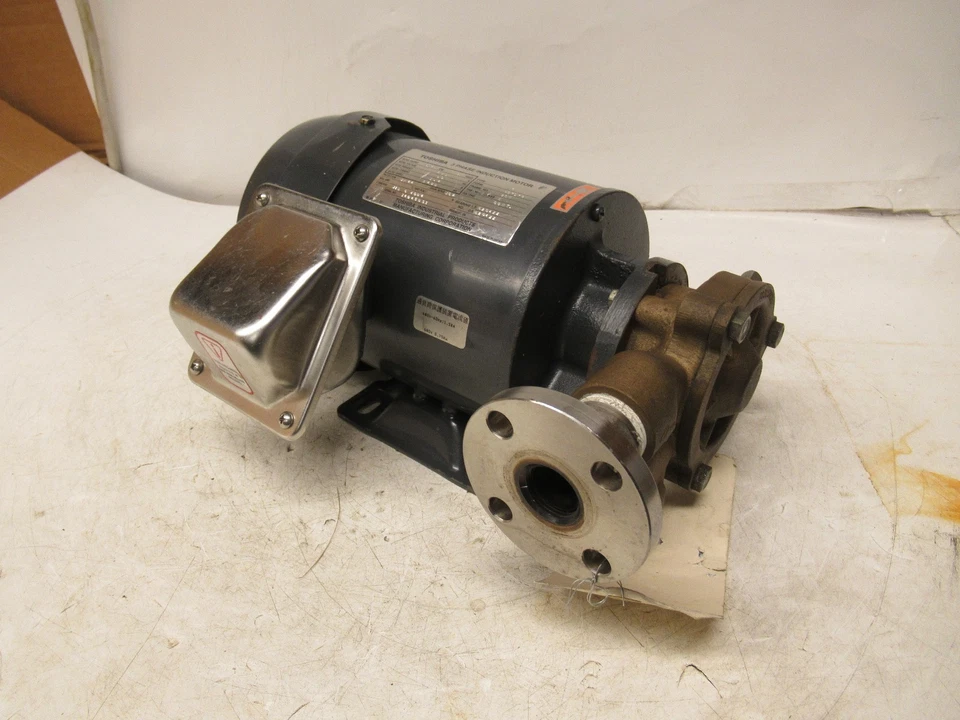 TOSHIBA 0.75KW 3/4" X 3/4" CENTRIFUGAL BRASS BRONZE PUMP 480V 2P 3PH 3480RPM - Image 2 of 4