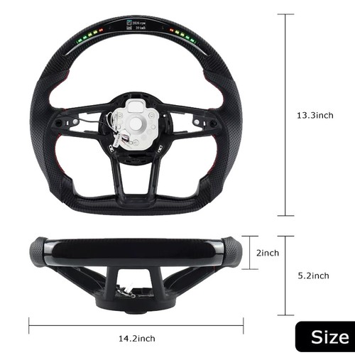 For Audi TT & TTRS & R8 2016-2023 Carbon Fiber LED Steering Wheel Replace - Picture 3 of 7
