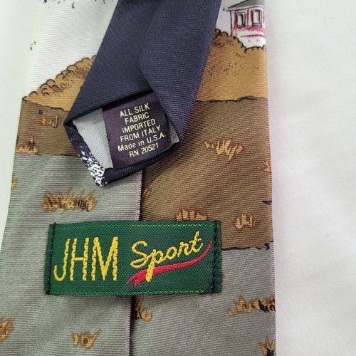 JHM Sport Tie Mens Italian Silk Handmade Golf Theme Vintage Made in USA - Picture 4 of 8