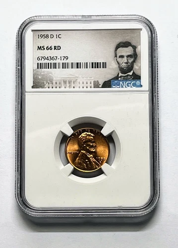 MS 66 RD 1958 D Lincoln Wheat Cent NGC Special Label