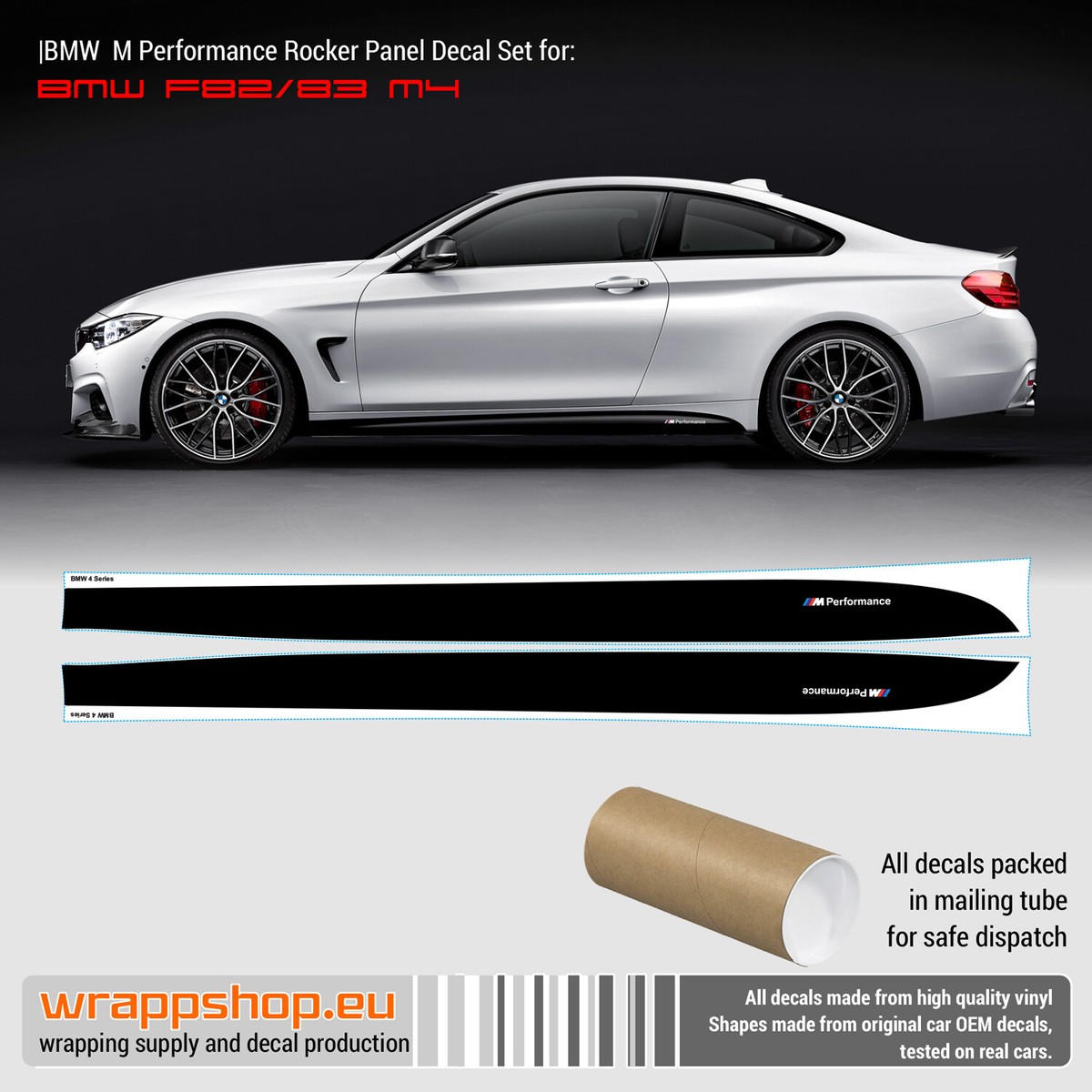 M Performance Side Stripes decals Set for BMW M4 F82 / F83 | eBay