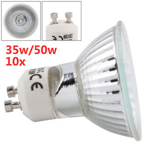 10PCS GU10 50w or 35w Halogen Spot Dimmable Light Bulbs Lamps Great Quality UK