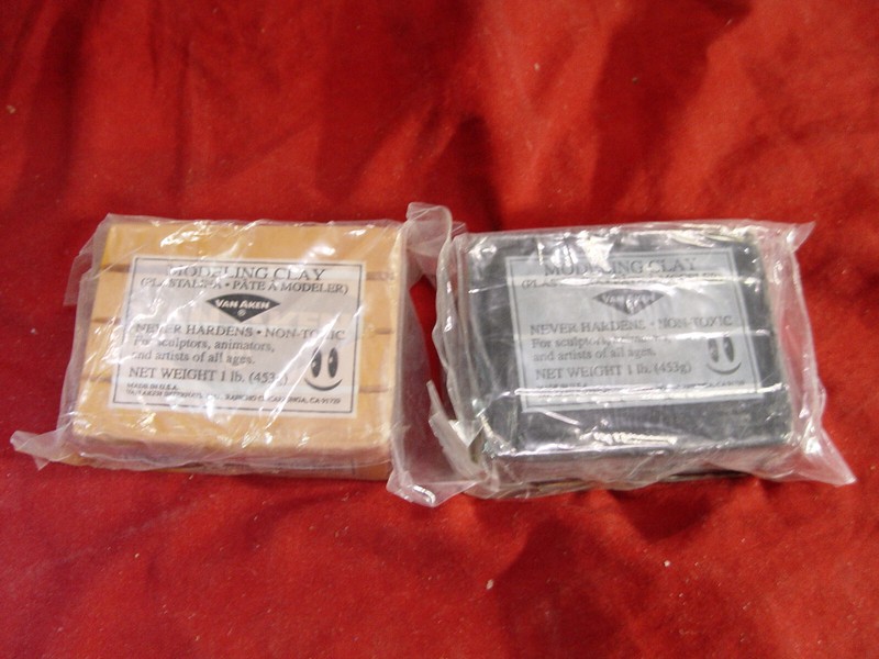 lot of (2) Van Aken Plastalina Modeling Clay Black Yellow 1 Lb. New